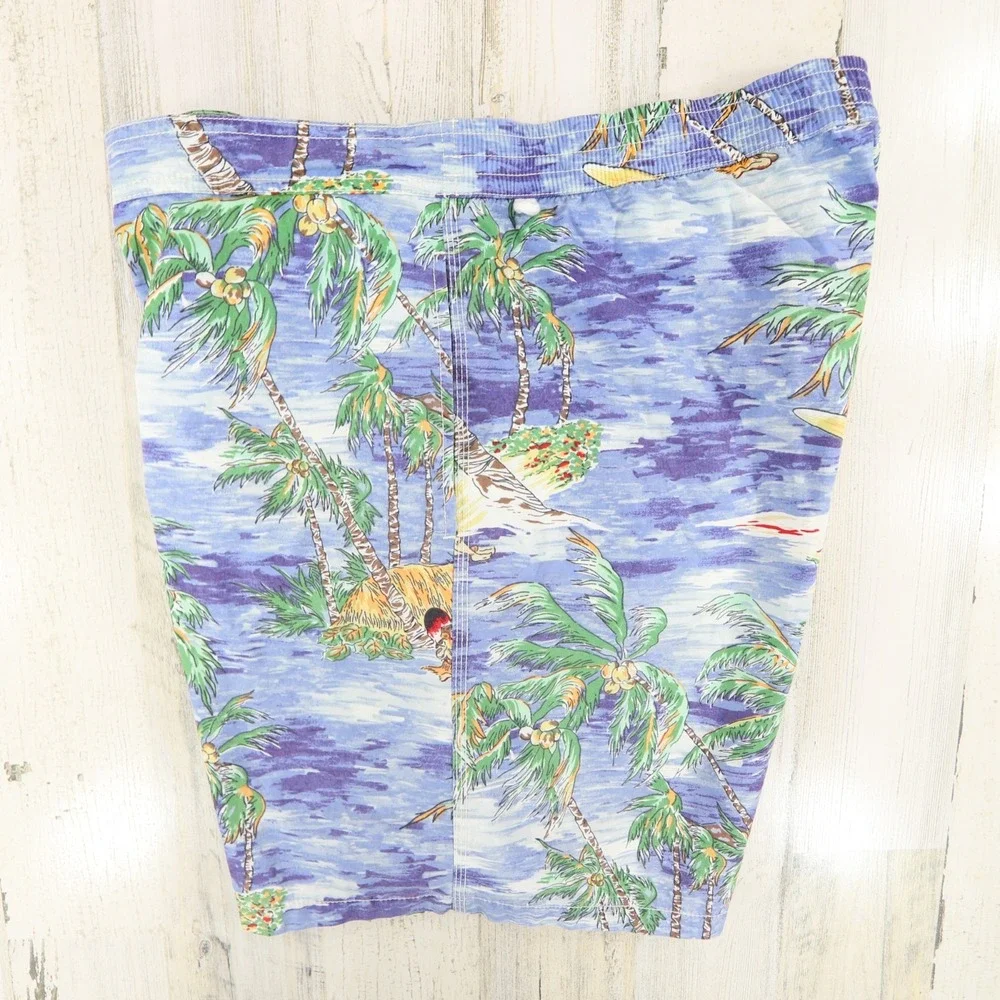 Polo Ralph Lauren Swim Shorts Mens XL Tropical Hawaiian Hula Lined Pockets